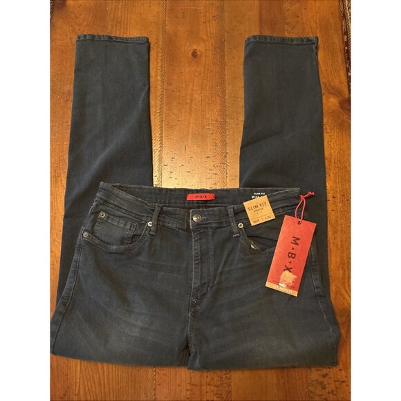 MBX Slim Fit Gray Jeans Size 34 X 32 NWT Slim Leg Skinny Jeans - Picture 3 of 6